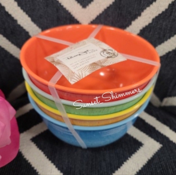 Set 4 Gorgeous Colorful Panama Jack Melamine Soup Salad Cereal Serving Bowl Set - Picture 2 of 9